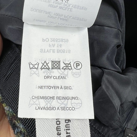 J. Crew Houndstooth Asymmetrical Zipper Wool Pencil Skirt Size 00 Blue - Picture 11 of 11